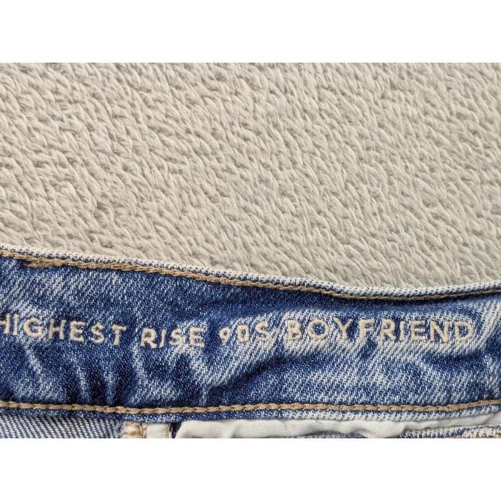 American Eagle Highest Rise 90s Boyfriend Distressed Jeans Blue Size 6 Regular - Picture 5 of 15